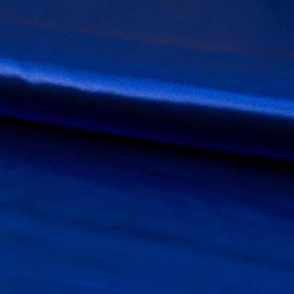 Tissu Satin Polyester Brillant Bleu - Mondial Tissus-image