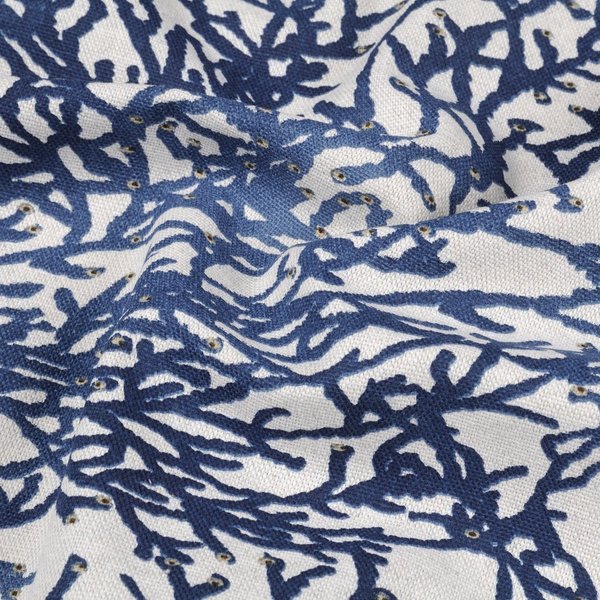 Tissu Bachette Lourde Imprimé Fond Marin CaléDonie Bleu - Mondial Tissus-image