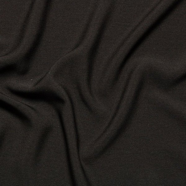 Tissu Voile CrêPe Polyester Uni Noir - Mondial Tissus-image