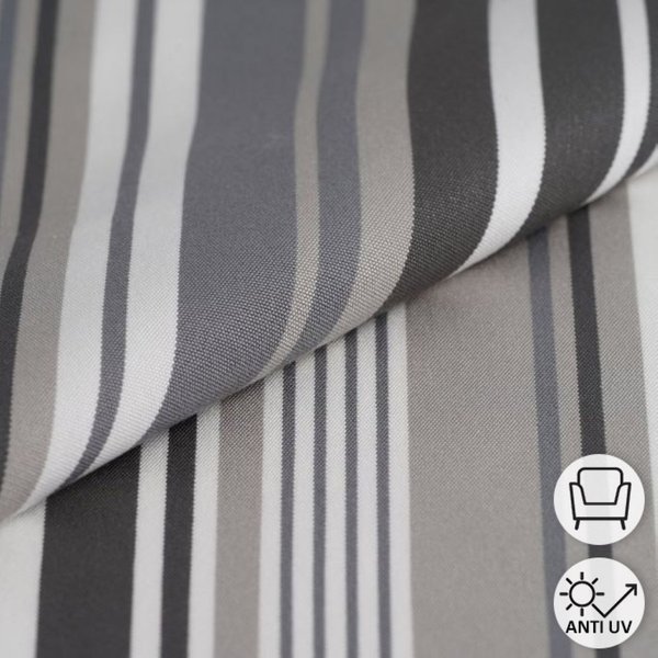 Tissu Toile Transat La Rochelle Gris - Mondial Tissus-image