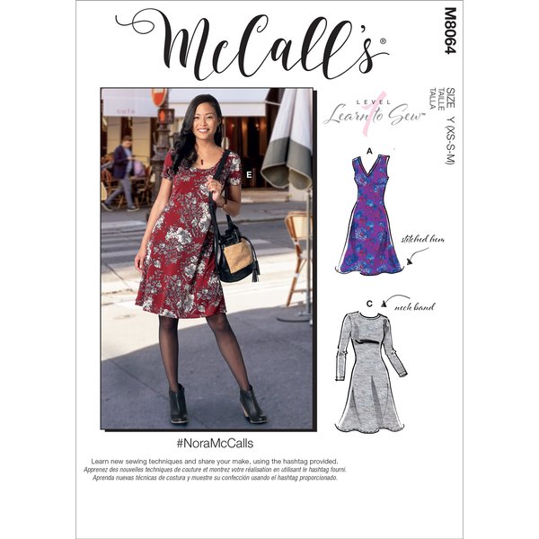 Patron Mc Call's 8064ZZ - Robe Maille, Variations Encolure Du 44-52 - Mccall's - Mondial Tissus-image