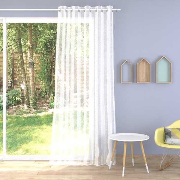 Tissu Voile Plombé Flotte Blanc Grande Largeur - Linder - Mondial Tissus-image