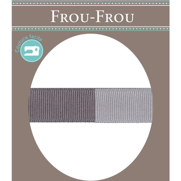 Ruban Gros Grain 16Mm Bicolore Gris - Frou Frou - Mondial Tissus-image