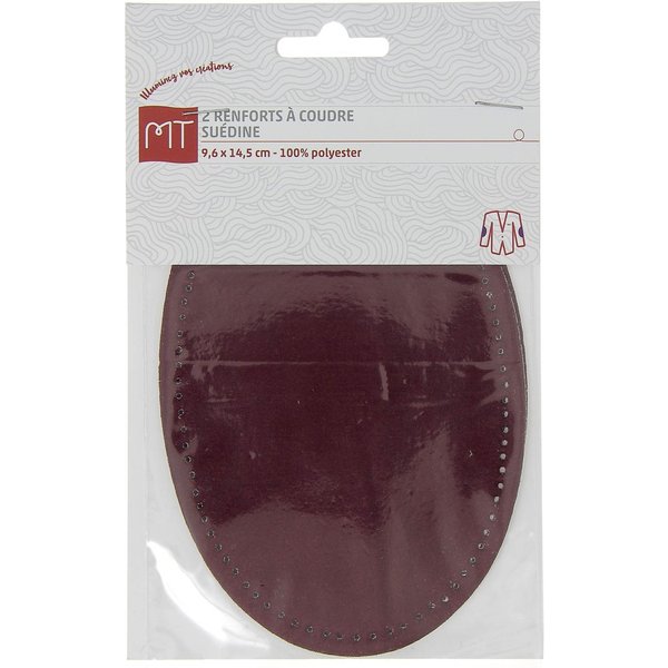 Renfort SuéDine à Coudre Bordeaux 9.6 X14.5 Cm MT - MT - Mondial Tissus-image