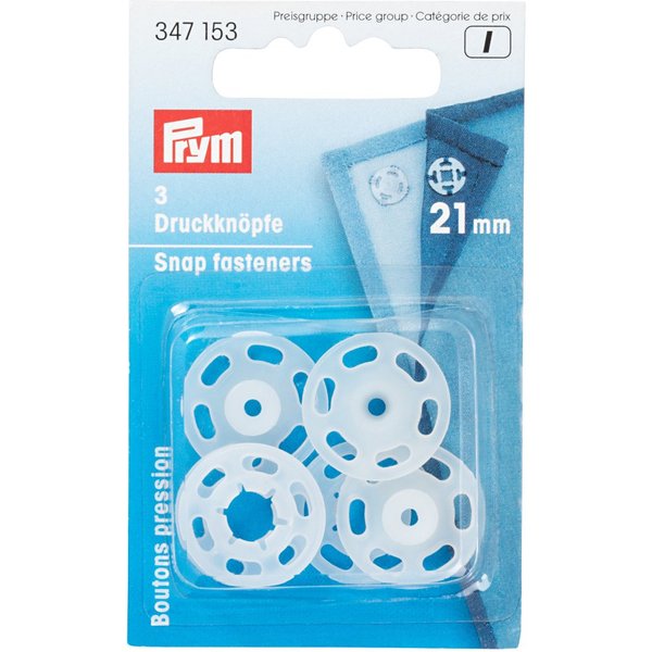 Boutons Pression à Coudre 21Mm Transparent - Prym - Mondial Tissus-image