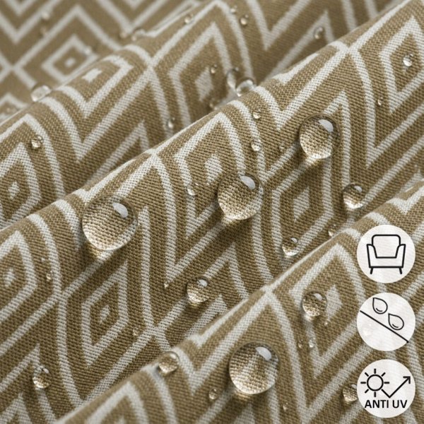 Tissu Jacquard Outdoor DéPerlant RéSistant Uv Taupe - Mondial Tissus-image