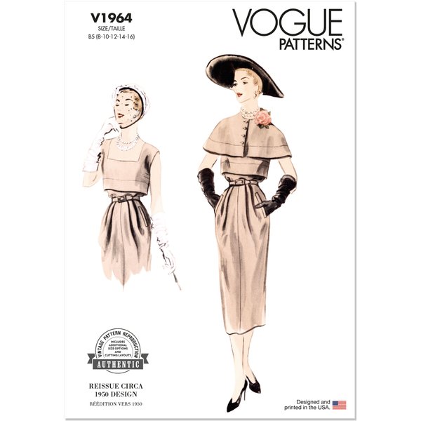 Patron Vogue 1964Y5 - Jupe Vintage De 1950 Du 46 Au 54 - Vogue - Mondial Tissus-image