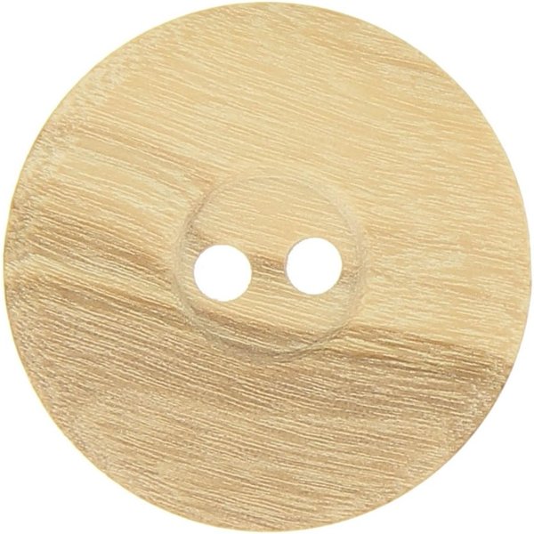 Bouton Bois Clair Plat 28Mm 2 Trous (4 PièCes) - Mt - Mondial Tissus-image