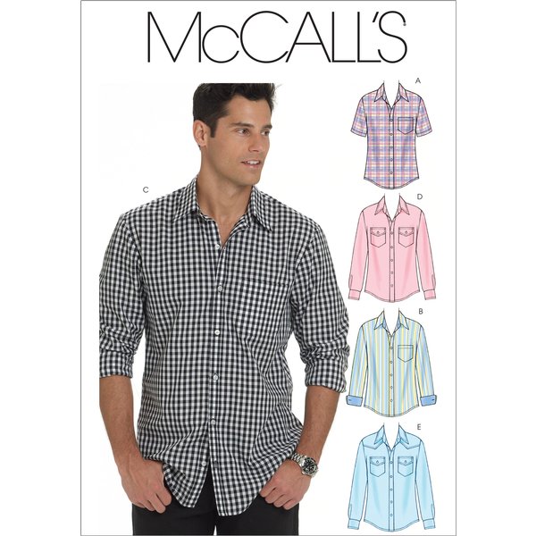 Patron Mccall's 6044XN Chemises à Courtes Et à Longues Manches Pour Hommes L Au Xxxl - Mccall's - Mondial Tissus-image