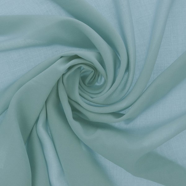 Tissu Popeline Viscose Vert D'eau Uni - Mondial Tissus-image