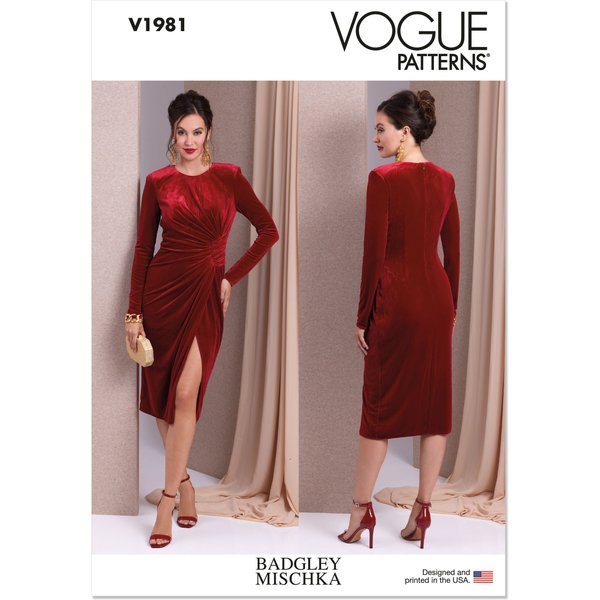 Patron Vogue V1981F5 Femme Robe Moulante 44 Au 52 - Vogue - Mondial Tissus-image