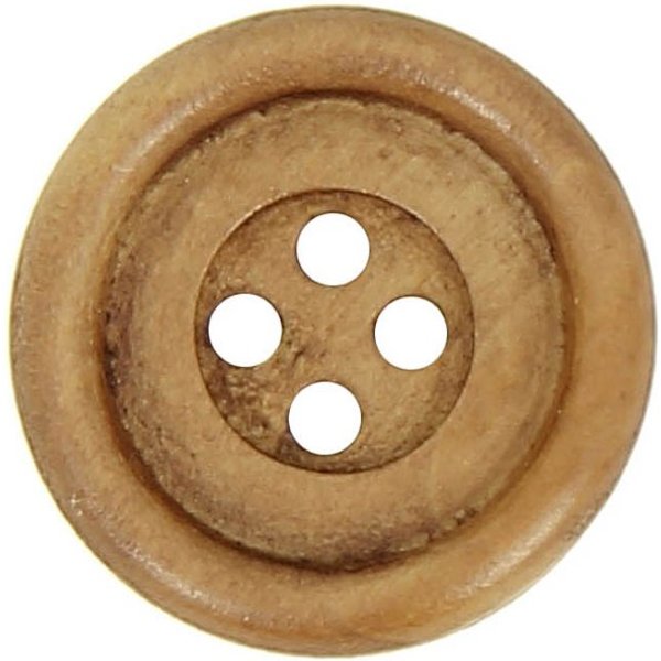 Bouton Bois Foncé 20Mm 4 Trous (5 PièCes) - Mt - Mondial Tissus-image