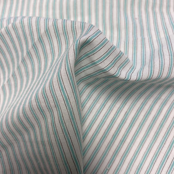 Tissu Voile Coton Rayures Doubles Trame Vert - Origine France - Mondial Tissus-image