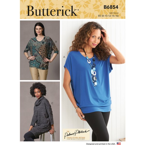 Patron Butterick B6854B5 Top,Blouse Femme 36-44 - Butterick - Mondial Tissus-image
