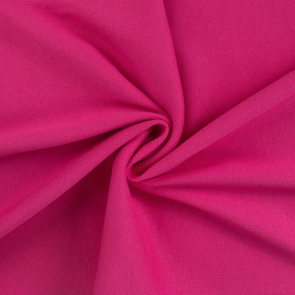 Maille Jersey Coton Tubulaire CôTeléE Unie Rose Fuchsia - Mondial Tissus-image