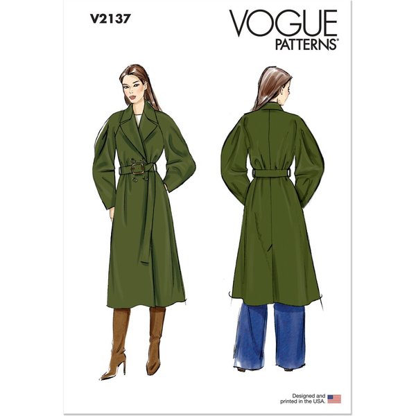 Patron V2137Y5 Manteau Trench Pour Femme Du 46 Au 54 - Vogue - Vogue - Mondial Tissus-image