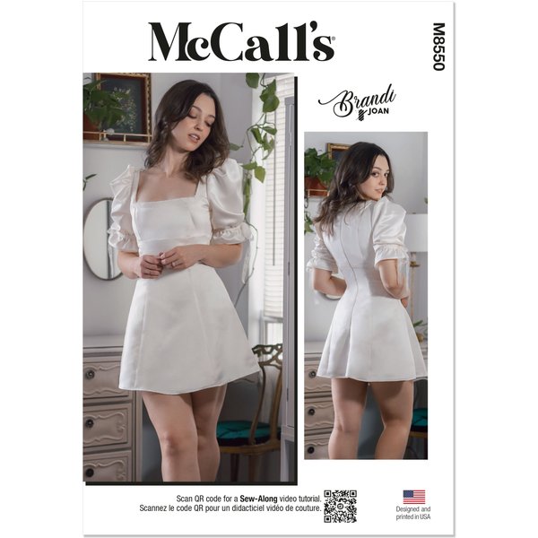 Patron Mccall's M8550U5 Robe Manches Bouffantes Femme 44-52 - Mondial Tissus-image