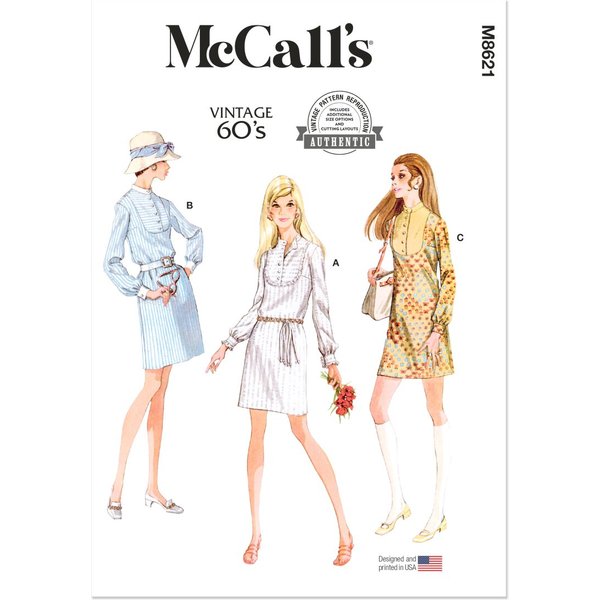 Patron M8621Y5 Robe Chemisier Vintage Pour Femme Du 46 Au 54 - Mc Call's - Mccall's - Mondial Tissus-image