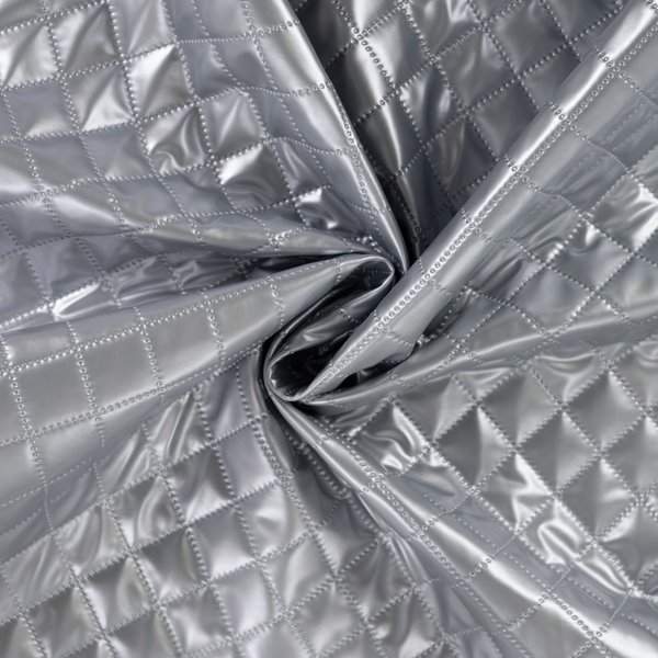Tissu Matelassé Losange MéTalisé Argent - Mondial Tissus-image