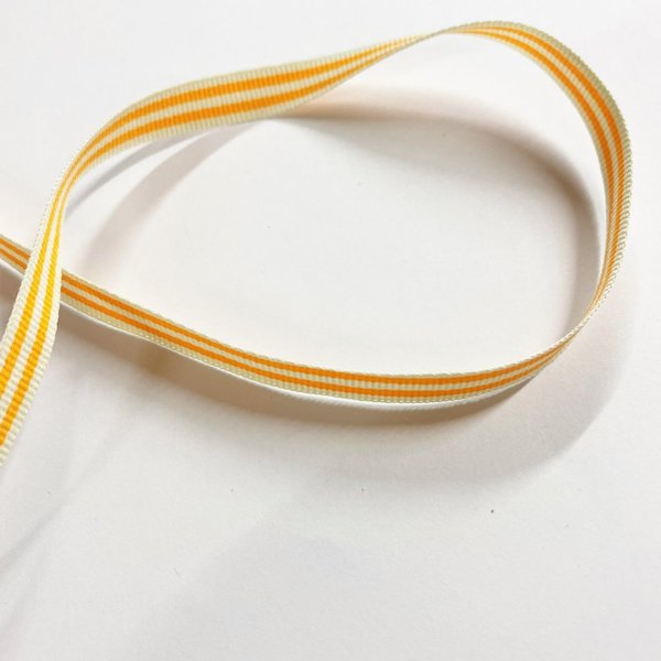 Galon Gros Grain Rayé Orange 10 Mm - Frou Frou - Mondial Tissus-image
