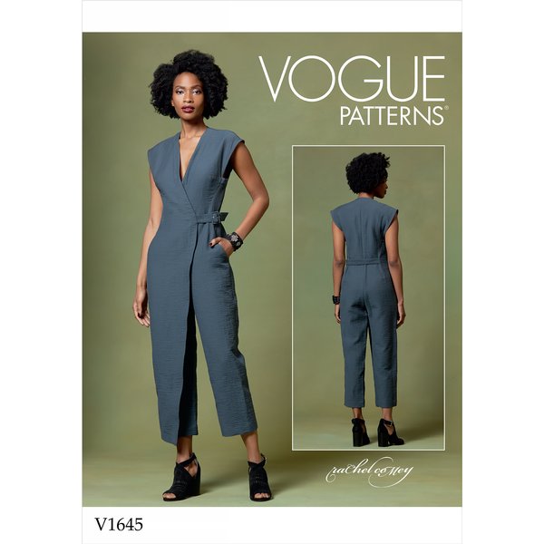 Patron Vogue 1645Z Combinaison Femme Cache - C?Ur Semi - AjustéE Du 44 Au 50 - Vogue - Mondial Tissus-image