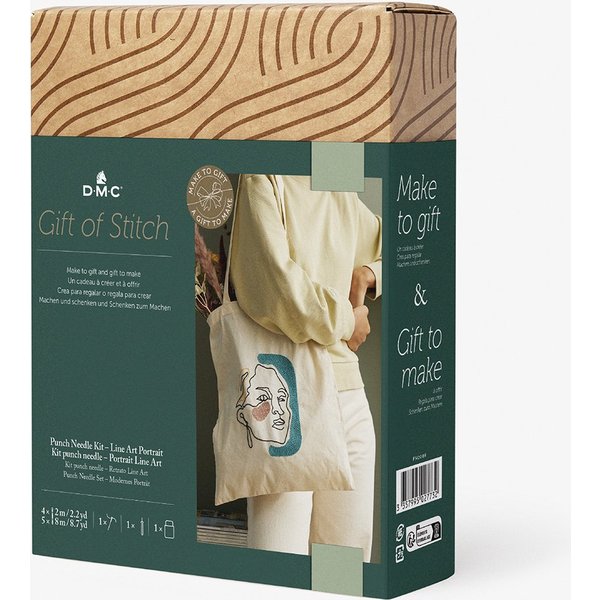 DMC KIT Punch Needle - Portrait Line ART - Gift OF Stitch - DMC - Mondial Tissus-image