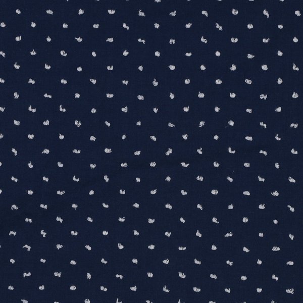Tissu Voile De Coton Plumetis Bicolore Bleu Marine Et éCru - Mondial Tissus-image