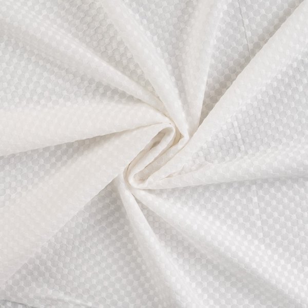 Tissu Broderie Anglaise Coton Mini AlvéOle Pois éCru - Mondial Tissus-image