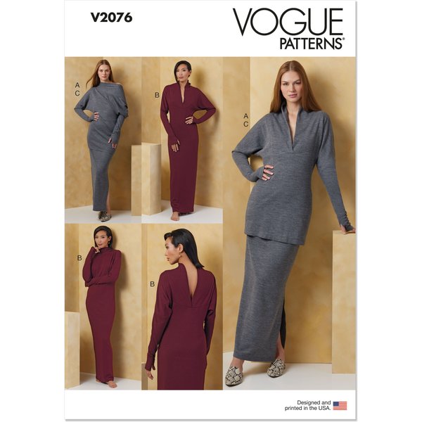 Patron Vogue V2076B5 Femme Haut Et Robe DéTente 36 Au 44 - Vogue - Mondial Tissus-image