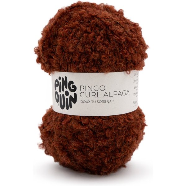 Pelote De Fils à Tricoter Pingo Curl Alpaga Noisette - Pingouin - Pingouin - Mondial Tissus-image