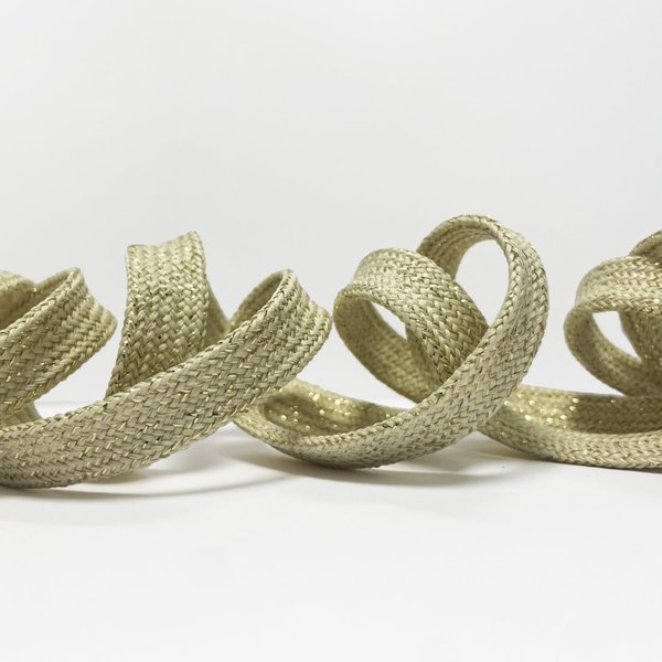 Cordon Plat Lurex 12 Mm éCru - Mondial Tissus-image