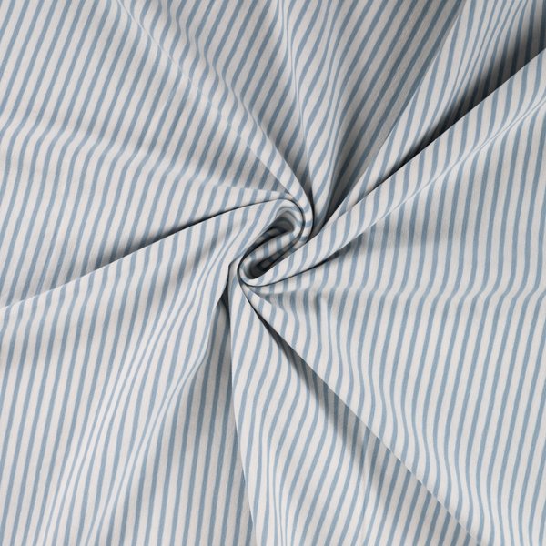 Maille Jersey Coton Fines Rayues Bleu - Mondial Tissus-image