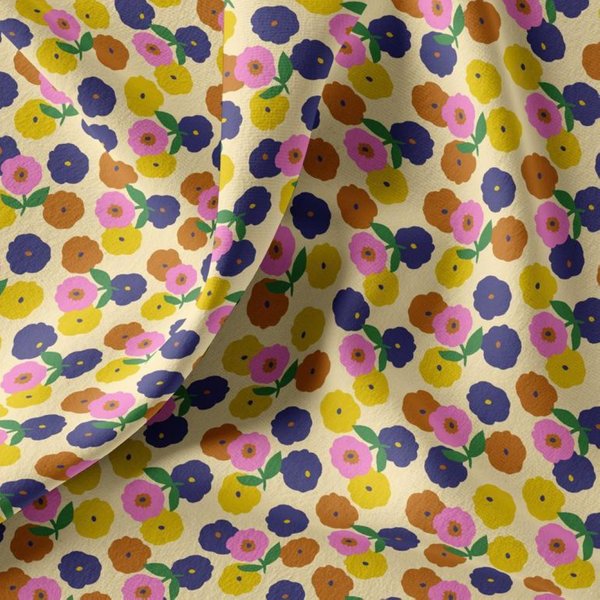 Maille Jersey Coton ImpriméE Fleur Peps Multico - Domotex - Mondial Tissus-image
