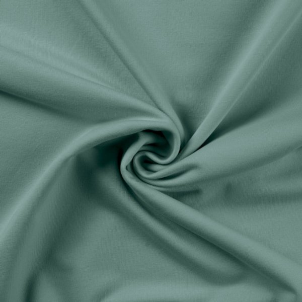 Tissu French Terry Uni Bleu Gris - Mondial Tissus-image