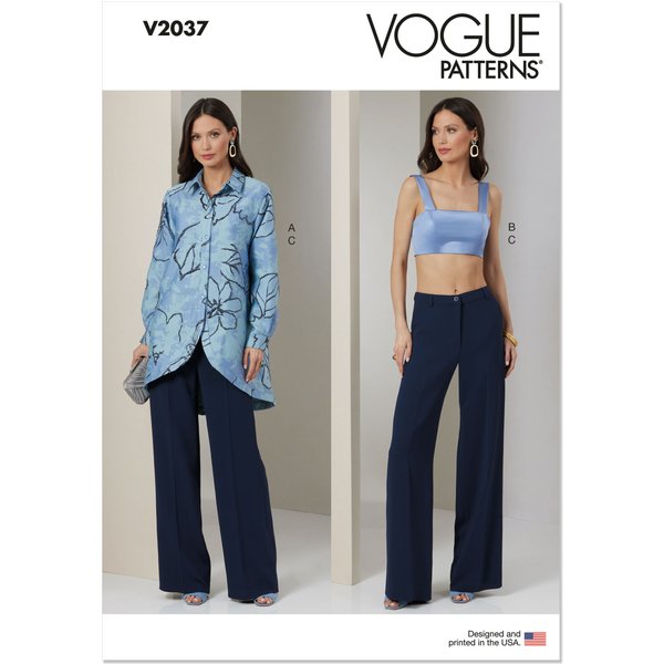 Patron Vogue V2037Y5 Femme Chemise Ample 46 Au 54 - Vogue - Mondial Tissus-image