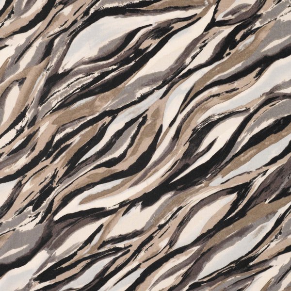Tissu Twill Viscose Imprimé ZèBrure Beige - Mondial Tissus-image