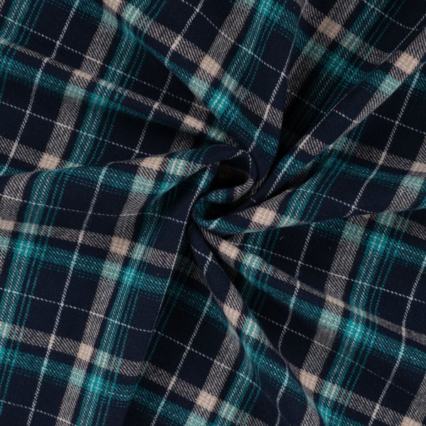 Tissu Flanelle Carreaux éCossais Bleu - Mondial Tissus-image