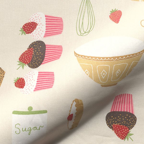 Toile Semi Panama Enduite Beige IngréDient Recette GâTeau - Mondial Tissus-image