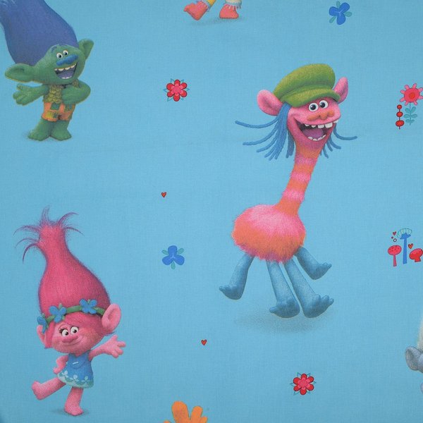 Tissu Coton Trolls Bleu - Mondial Tissus-image