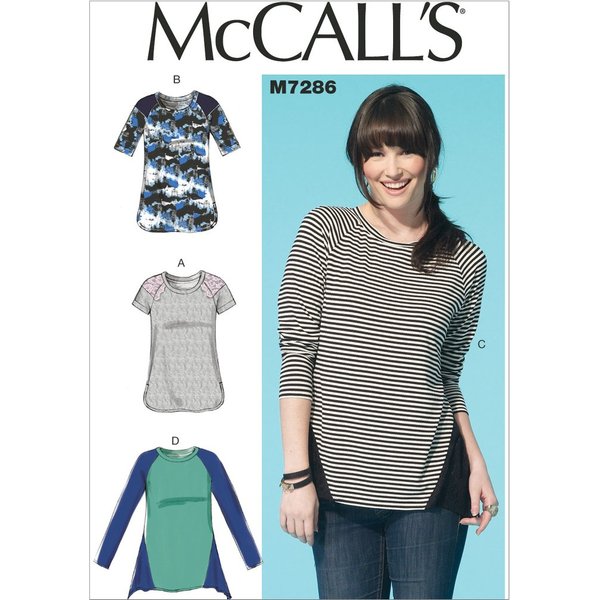 Patron Mccall's 7286ZZ Hauts à Manches Raglan 44-52 - Femme - Mccall's - Mondial Tissus-image