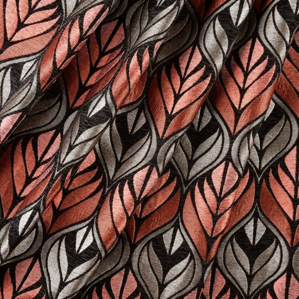 Tissu Jacquard Fleur RéTro Rouge - Linder - Mondial Tissus-image