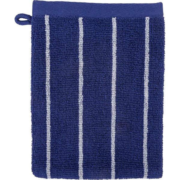 Gant De Toilette Bleu Fines Rayures Blanches 15X21Cm - Mt - Mondial Tissus-image