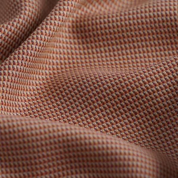 Tissu Jacquard Coton Micro Motifs Terracotta - Mondial Tissus-image