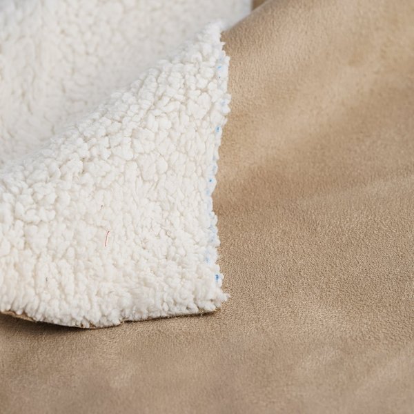 Tissu SuéDine Double Face Mouton Beige - Mondial Tissus-image