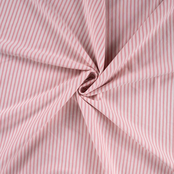 Maille Jersey Coton Fines Rayues Rose - Mondial Tissus-image