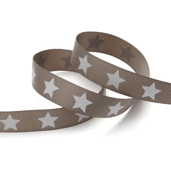 Ruban Gros Grain éToilé Gris 16 Mm - Frou Frou - Mondial Tissus-image