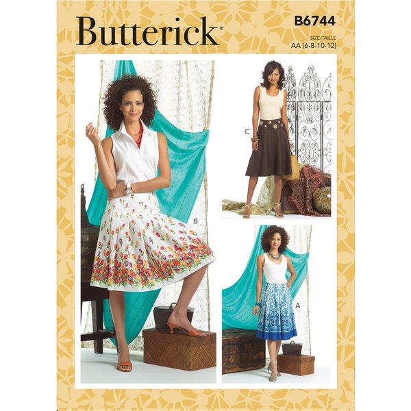Patron Butterick B6744EE Jupe PliséE Femme 42-48 - Butterick - Mondial Tissus-image