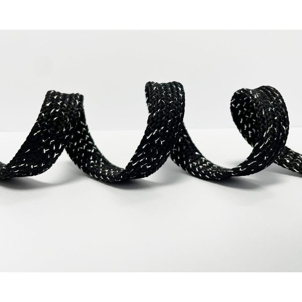 Cordon Plat Lurex 12 Mm Noir - Mondial Tissus-image