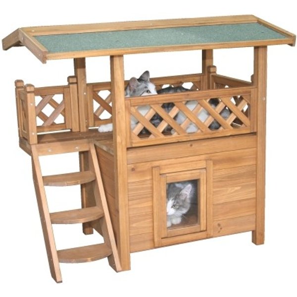 Maisonnette En Bois Lodge, Une Niche Pour Chats-image