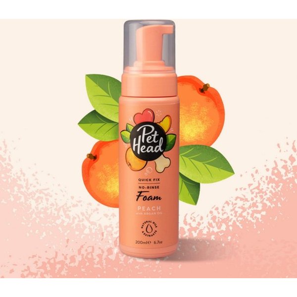 Spray Mousse Quick Fix Nettoyant Pattes Et TêTes Peche 200 Ml - Pet Head-image